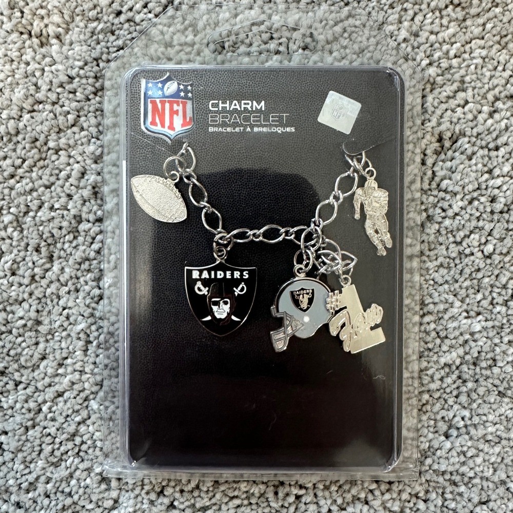 WinCraft NFL Charm Bracelet Womens Las Vegas Raiders NIB
